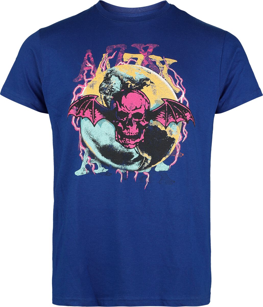Avenged Sevenfold T-Shirt Lighting Bat S to XXL for Men blue