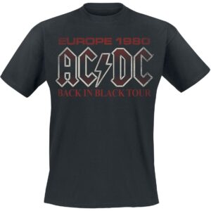 AC/DC T-Shirt Back In Black Europe 1980 S to 4XL for Men black