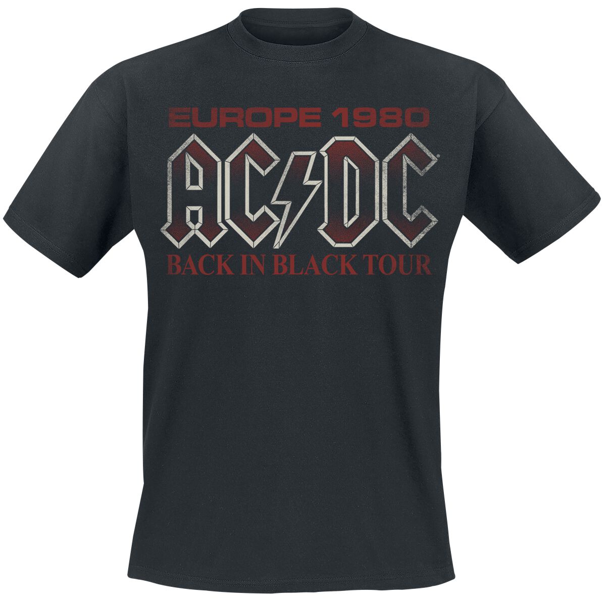 AC/DC T-Shirt Back In Black Europe 1980 S to 4XL for Men black