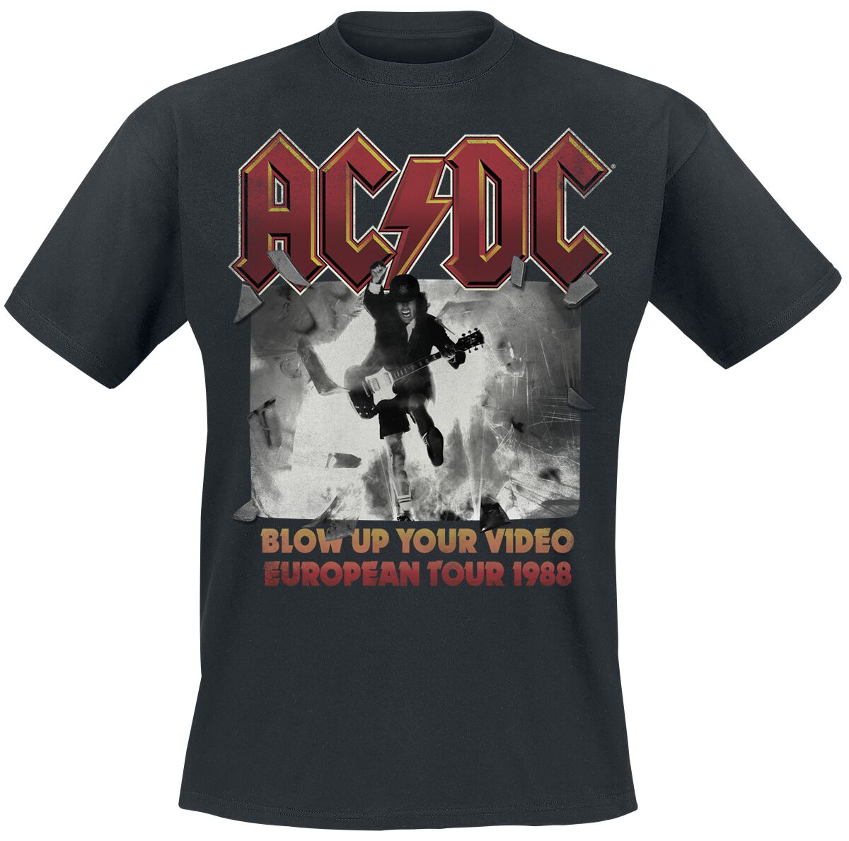 AC/DC T-Shirt European Tour 1988 S to 5XL for Men black