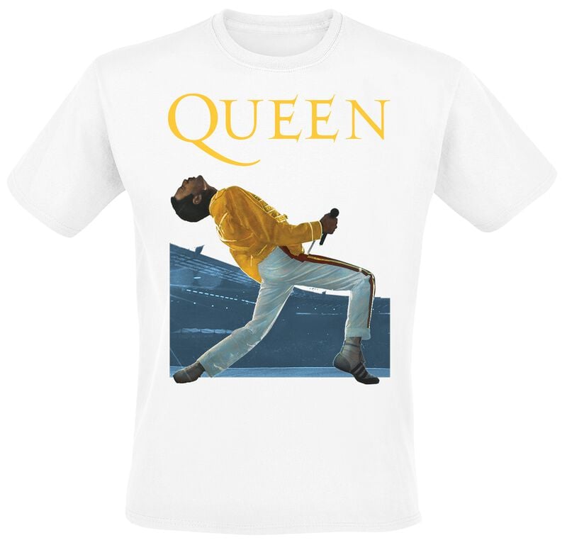 Queen T-Shirt Wembley Freddie S to 4XL for Men white