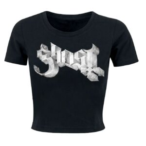 Ghost T-Shirt Marble Logo S to XXL for Women black
