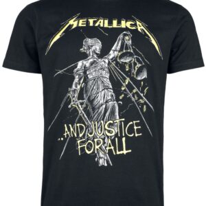 Metallica T-Shirt ...And Justice For All Tracklist Heavyweight S to XXL for Men black