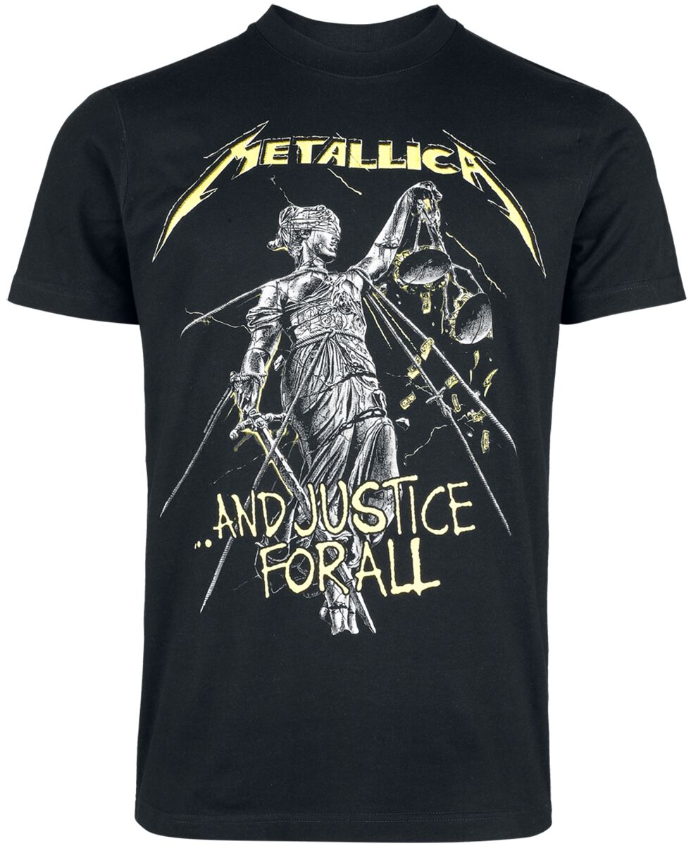 Metallica T-Shirt ...And Justice For All Tracklist Heavyweight S to XXL for Men black