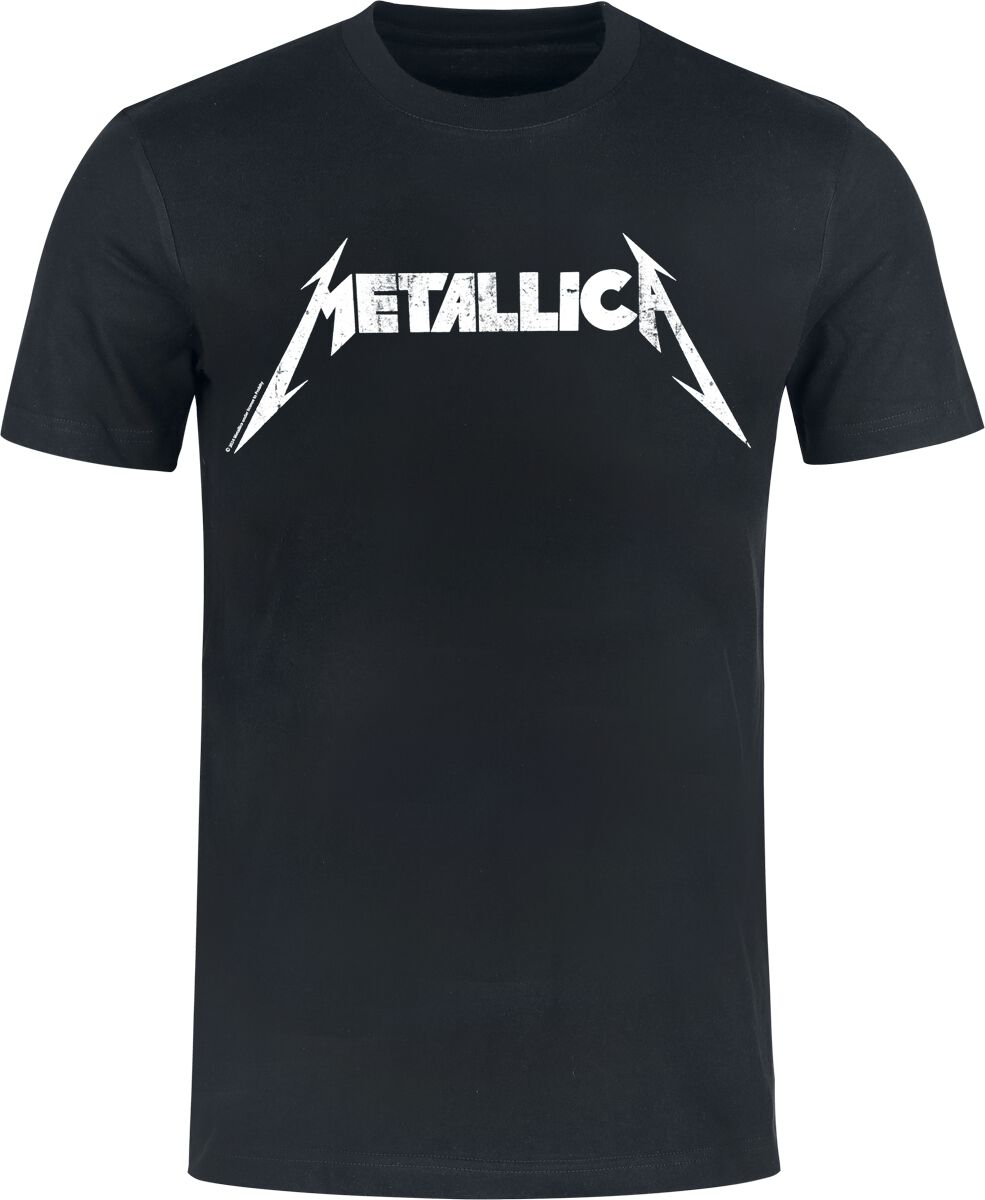Metallica T-Shirt Textured Logo Heavyweight S to XXL for Men black