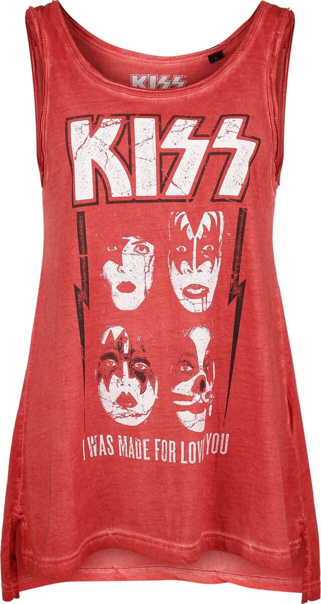 Kiss Top Lovin You S to 4XL for Women red