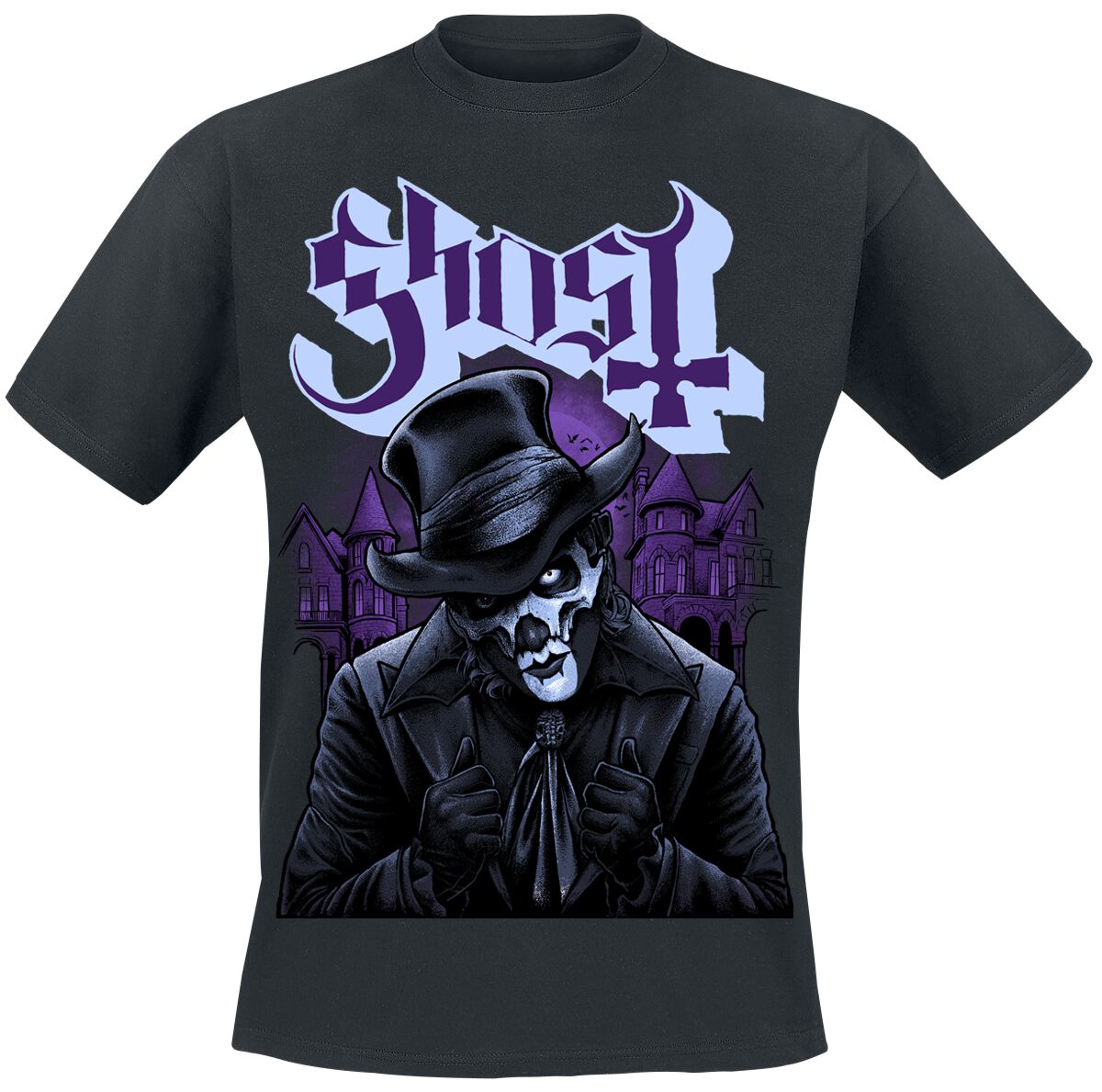 Ghost T-Shirt Top Hat V S to 3XL for Men black