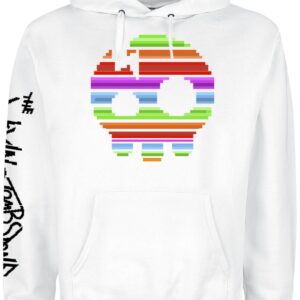The Living Tombstone Hoodie 8 Bit Rainbow Skull S to XXL for Men white