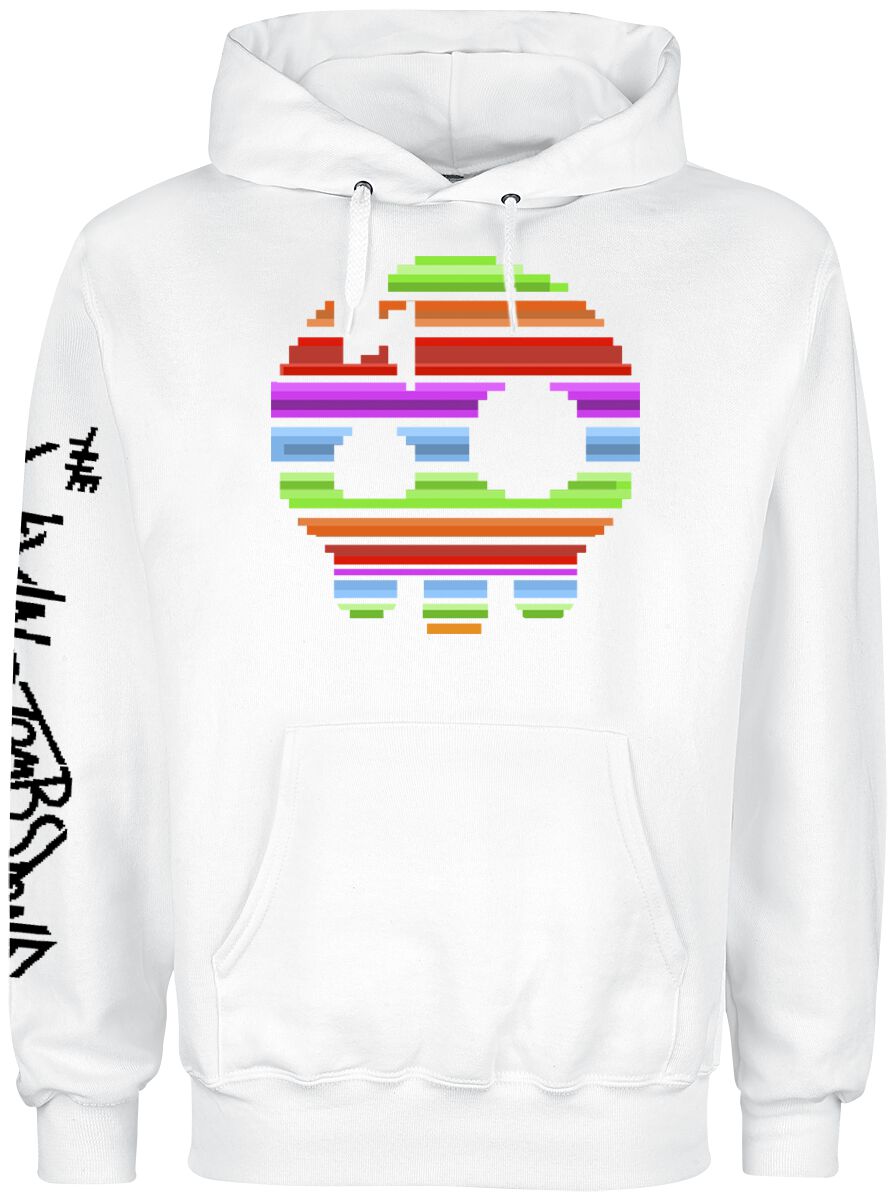 The Living Tombstone Hoodie 8 Bit Rainbow Skull S to XXL for Men white