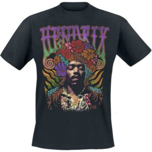 Jimi Hendrix T-Shirt Flower Power S to 5XL for Men black