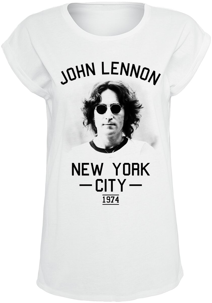 John Lennon T-Shirt NYC 1974 S to XL for Women white