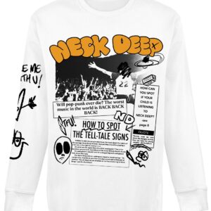 Neck Deep Long-sleeve Shirt Pop Punk Is Back S to XL for Men white