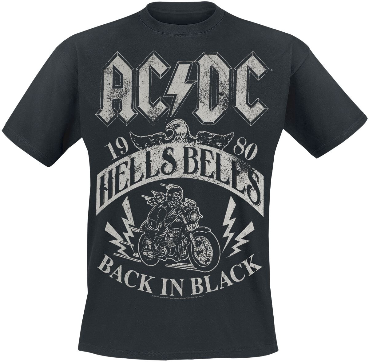 AC/DC T-Shirt Hells Bells 1980 Heavyweight S to 5XL for Men black