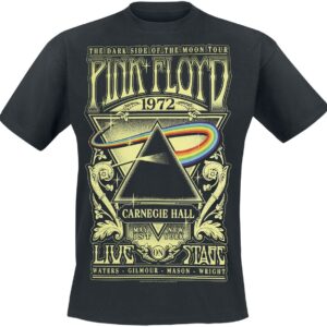 Pink Floyd T-Shirt The Dark Side Of The Moon Live On Stage 1972 Heavyweight S to 3XL for Men black