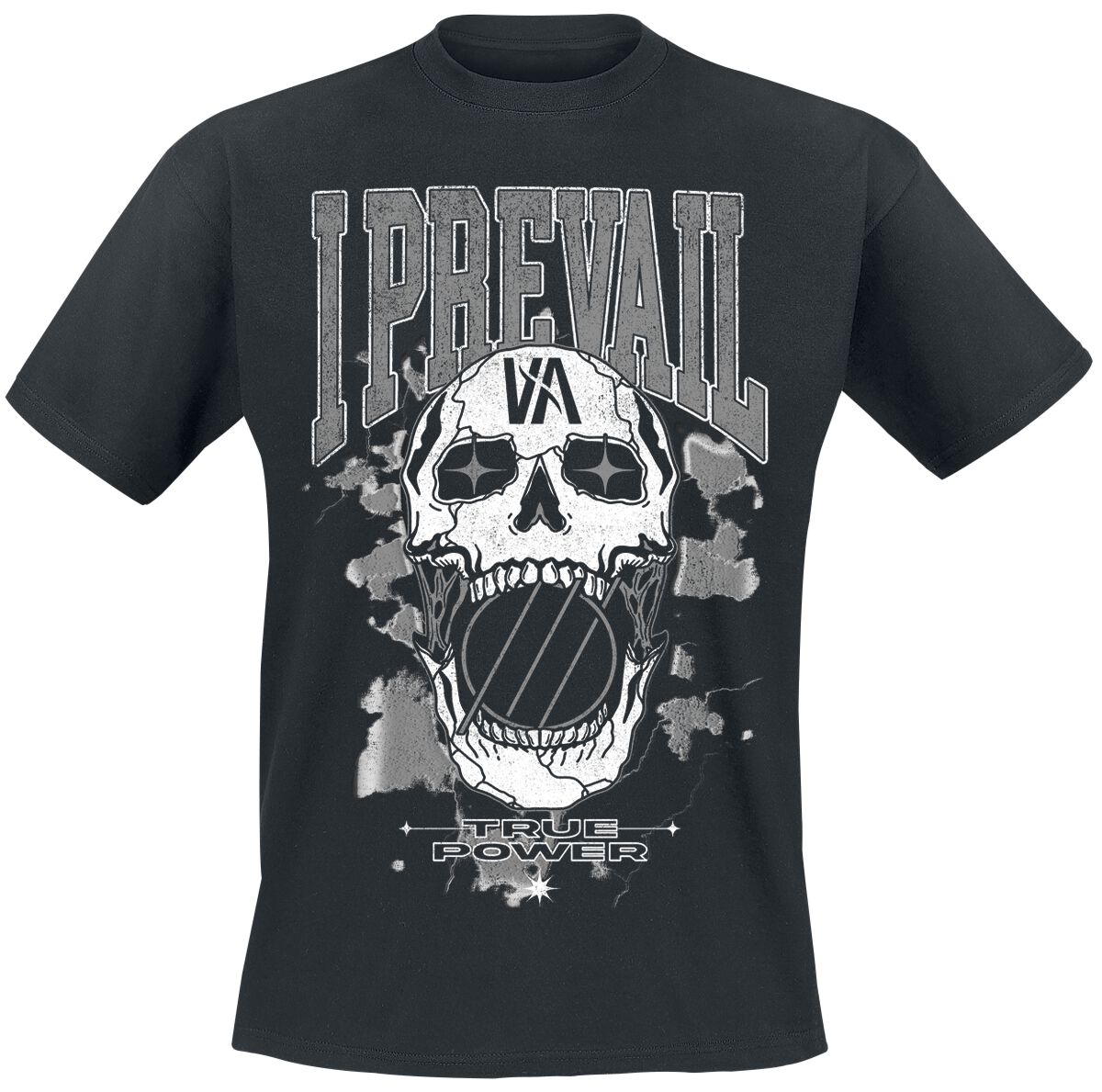 I Prevail T-Shirt True Power Rowdy Skull S to XXL for Men black