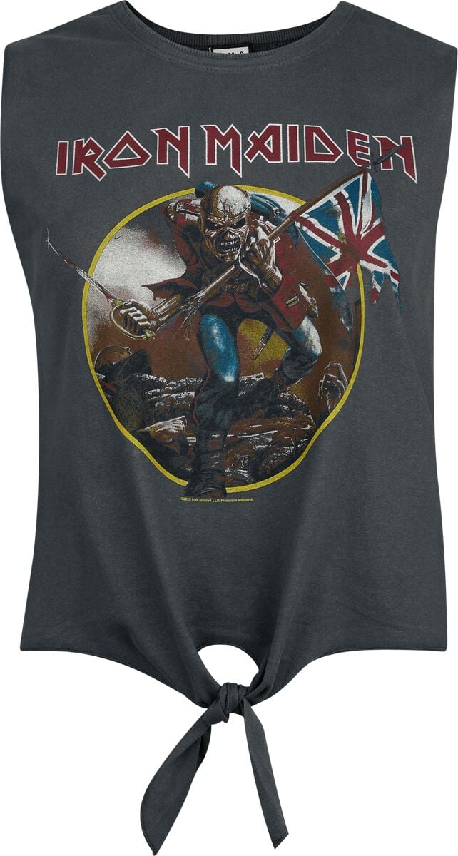 Iron Maiden Top Amplified Collection Trooper XS to XL for Women charcoal
