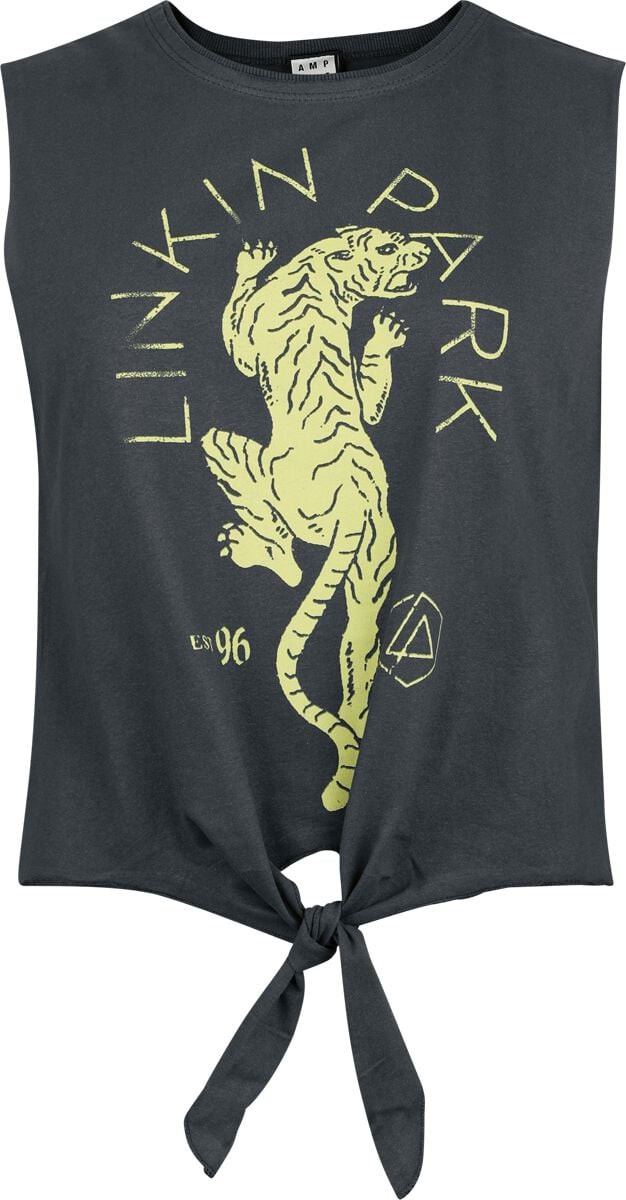 Linkin Park Top Amplified Collection Tiger XS to XL for Women charcoal
