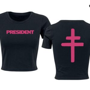 President T-Shirt Cross S to XXL for Women black