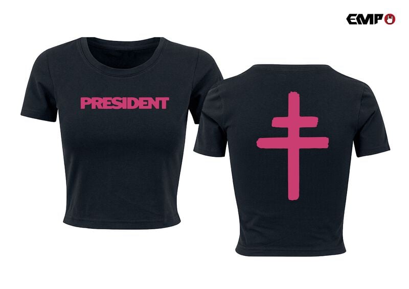 President T-Shirt Cross S to XXL for Women black