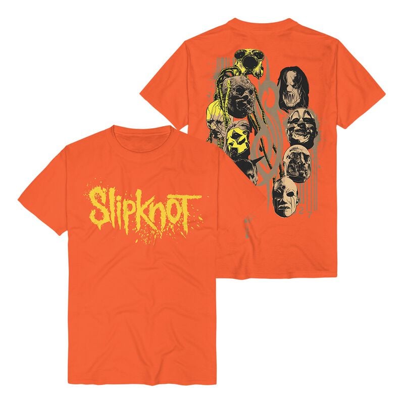 Slipknot T-Shirt Splatter Masks S to 4XL for Men orange