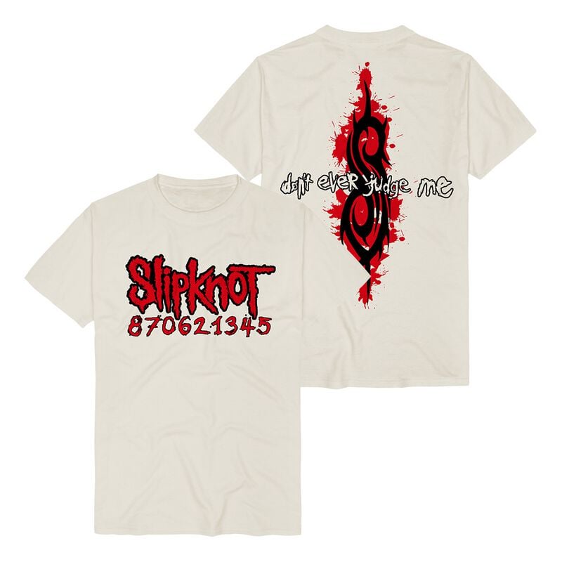 Slipknot T-Shirt Judge Numbers S to 3XL for Men natural