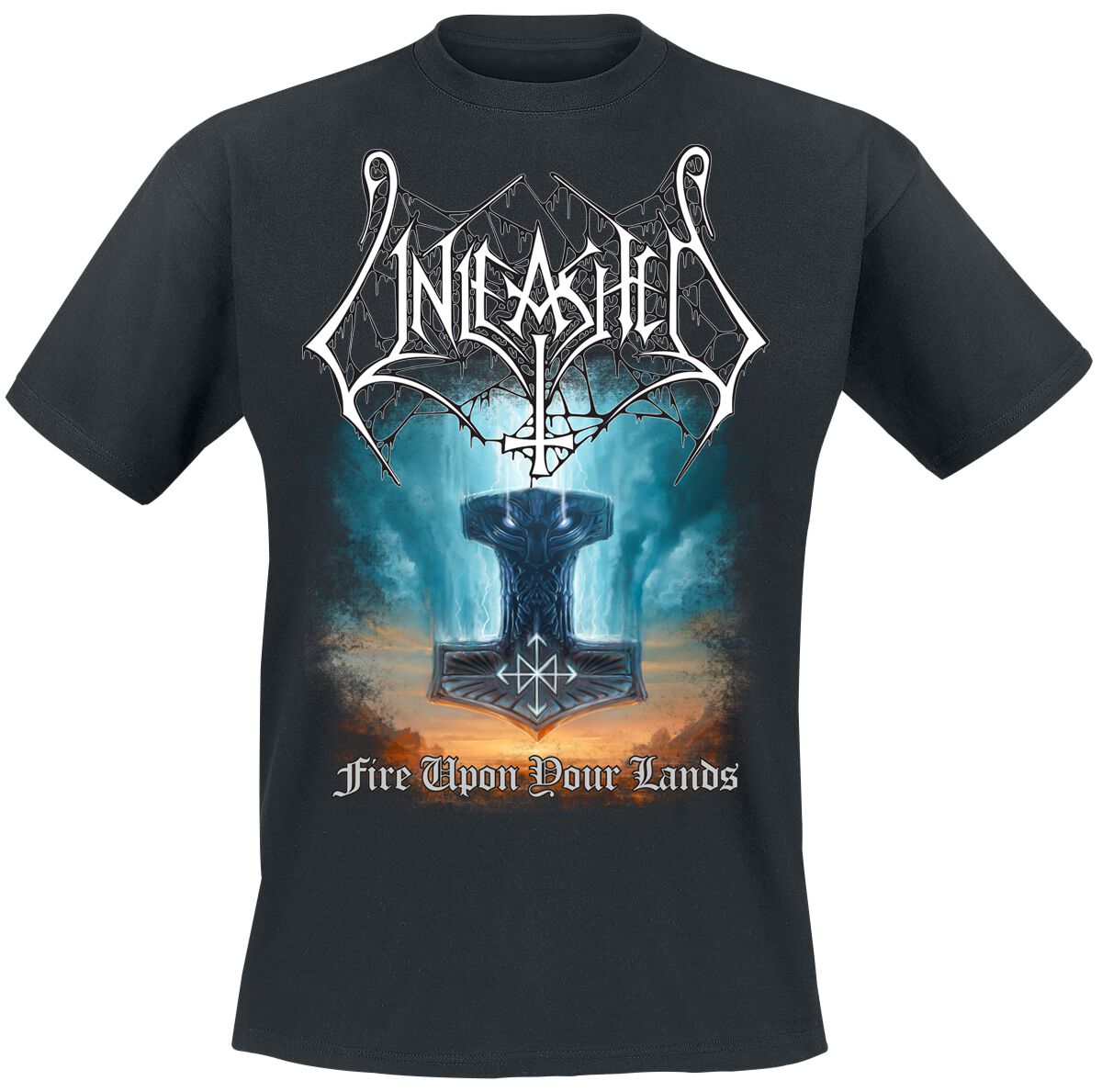Unleashed T-Shirt Fire Upon Your Lands S to L for Men black