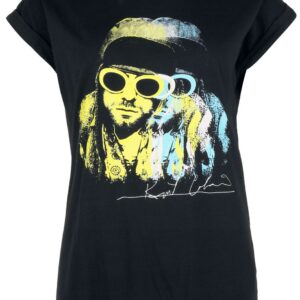 Kurt Cobain T-Shirt Jesse Frohmann Photo Crystals S to XXL for Women black