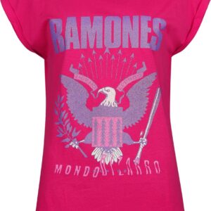 Ramones T-Shirt Eagle Crystals S to XXL for Women pink