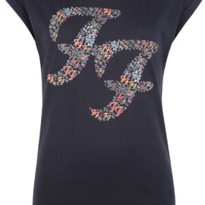 Foo Fighters T-Shirt Logo Crystals S to XXL for Women navy