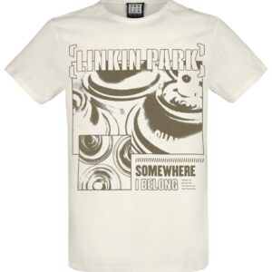 Linkin Park T-Shirt Amplified Collection Somewhere I Belong XS to XXL for Men off white