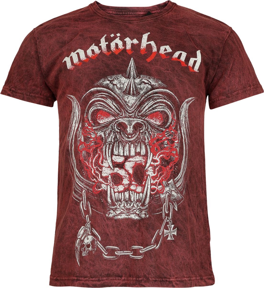 Motorhead T-Shirt Warpig Flames S to 4XL for Men dark red