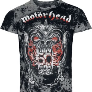 Motorhead T-Shirt Warpig Flames S to 4XL for Men dark grey