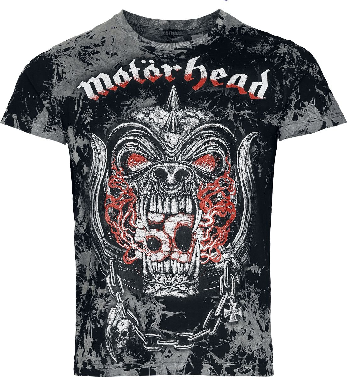 Motorhead T-Shirt Warpig Flames S to 4XL for Men dark grey