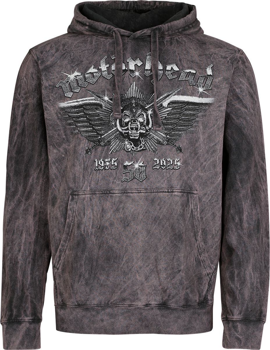 Motorhead Hoodie Wings Badge S to XXL for Men grey