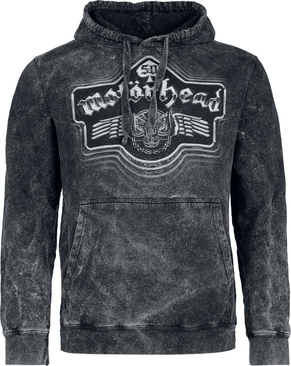 Motorhead Hoodie Chrome Wings S to XXL for Men dark grey
