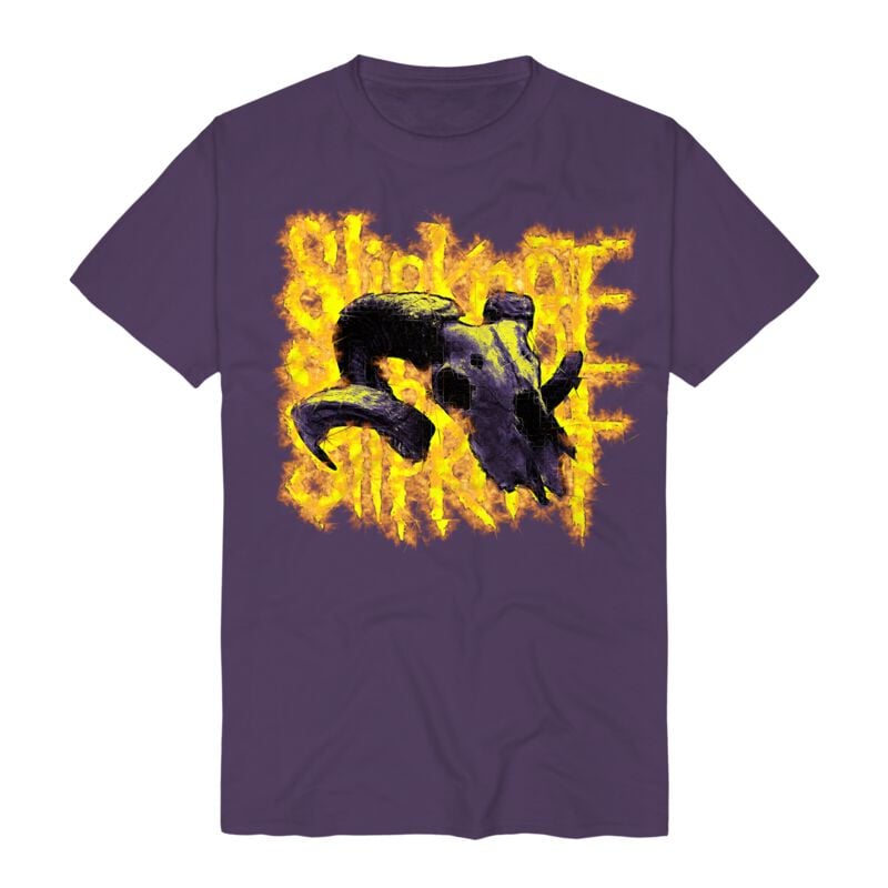 Slipknot T-Shirt Burning Goat Skull S to 3XL for Men lilac