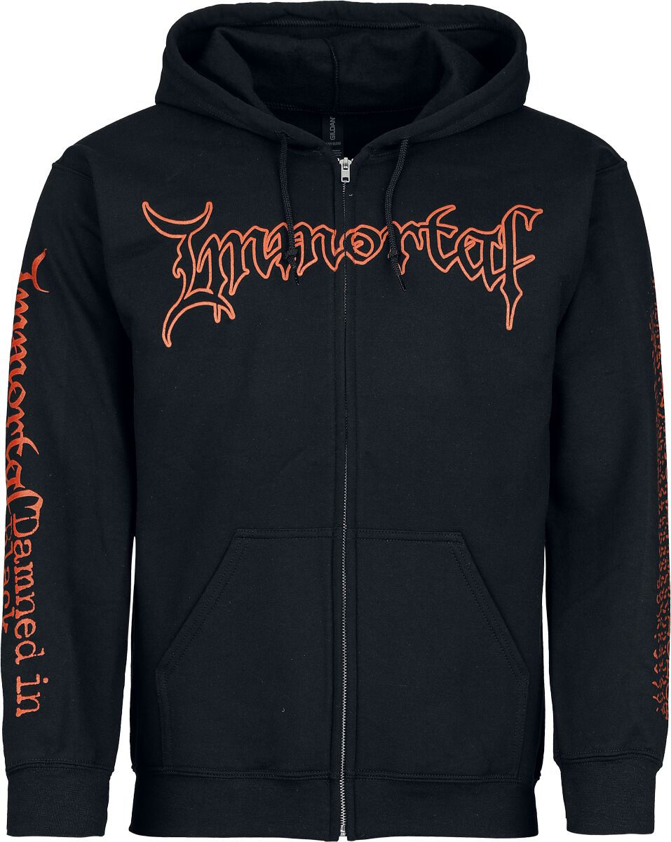 Immortal Hoodie Jacket Damned In Black M to XXL for Men black