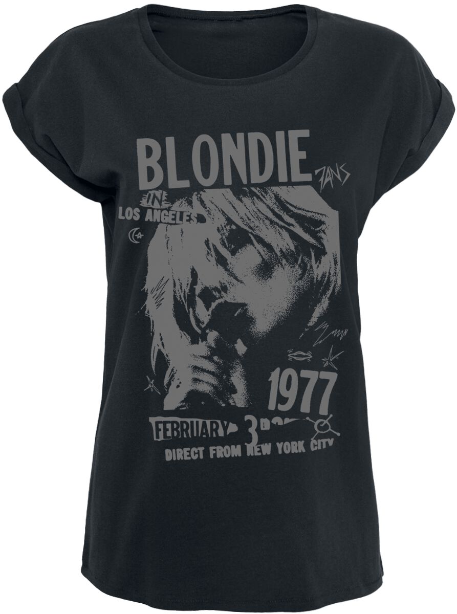 Blondie T-Shirt Tour 1977 S to XXL for Women black