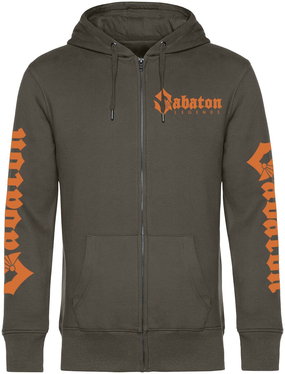 Sabaton Hoodie Jacket Legends S to XXL for Men green