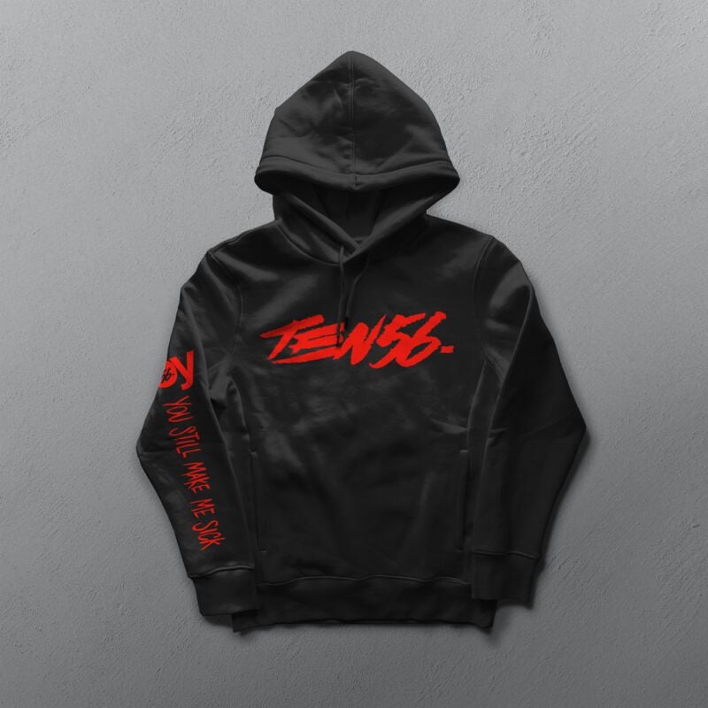 Ten56. Hoodie Boy S to 3XL for Men black