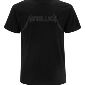 Metallica T-Shirt Black On Black Classic Logo S to 4XL for Men black