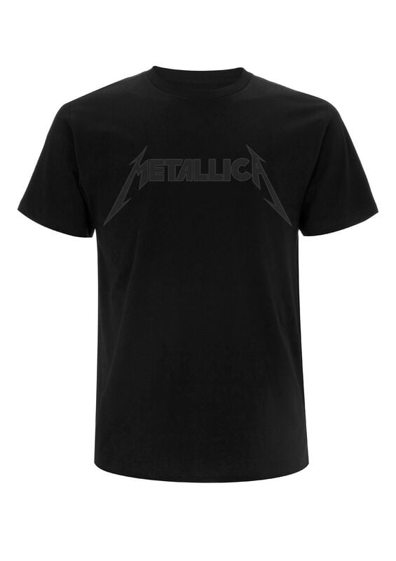 Metallica T-Shirt Black On Black Classic Logo S to 4XL for Men black