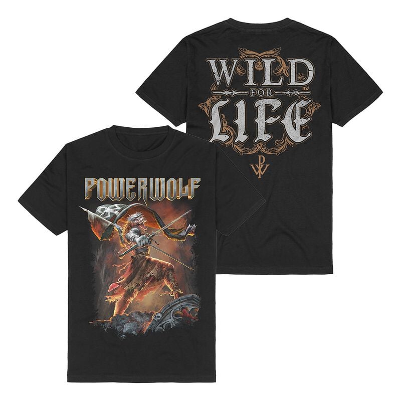 Powerwolf T-Shirt Wild For Life S to 3XL for Men black