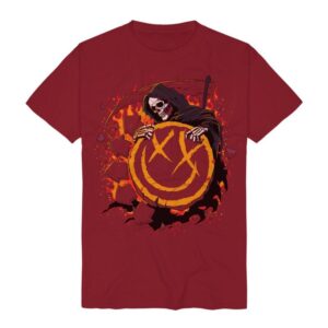 Blink 182 T-Shirt Reaper Smile S to 3XL for Men red
