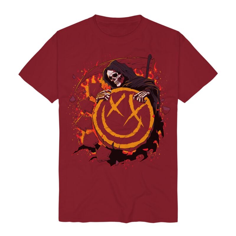 Blink 182 T-Shirt Reaper Smile S to 3XL for Men red