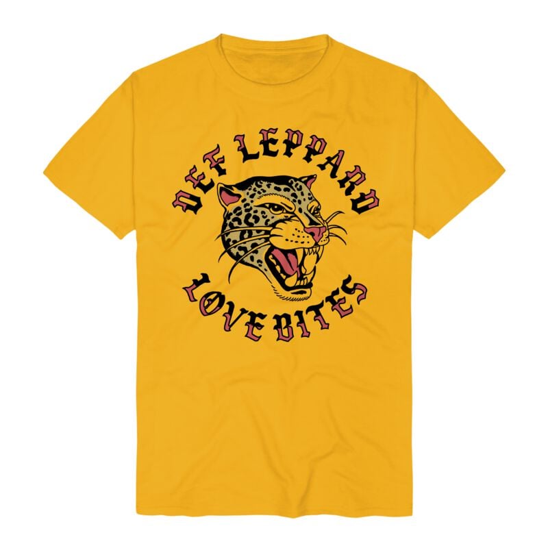 Def Leppard T-Shirt Love Bites S to 3XL for Men gold-coloured