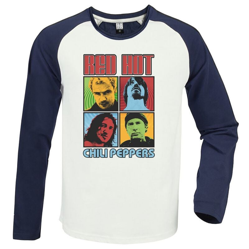 Red Hot Chili Peppers Long-sleeve Shirt Amplified Collection Squares S to 3XL for Men multicolour