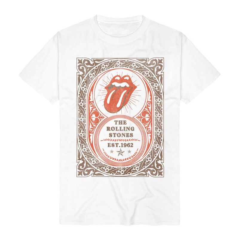 The Rolling Stones T-Shirt Ornament Frame S to 3XL for Men white