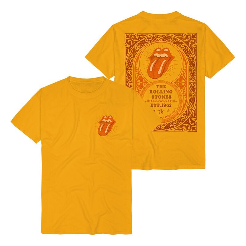 The Rolling Stones T-Shirt Ornament Frame S to 3XL for Men orange