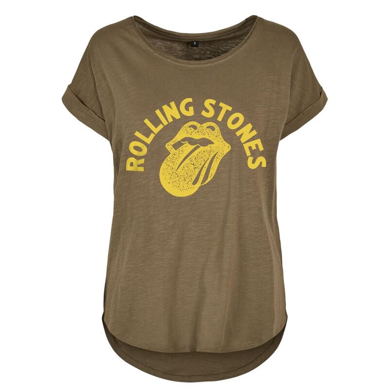 The Rolling Stones T-Shirt Yellow Tongue S to 3XL for Women green
